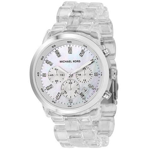 Michael Kors Womens Watch Acrylic Clear Band MK 5235 